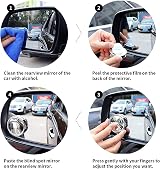 IRYNA 2 Pcs Blind Spot Mirrors 360° Rotate Round Wide Angle Waterproof HD Glass view 5