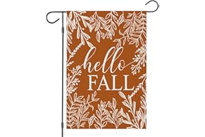 EKOREST Hello Fall Garden Flags for Outside Decorations, Seasonal Maple Leaves Small Yard Flag, Harvest Autumn Thanksgiving Farmhouse Holiday Outdoor Decor 12x18 Inch Vertical Double Sided