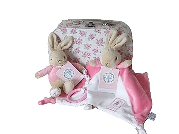 Flopsy Bunny Kaninchen Stofftier Peter Hase Freund Komfort Decke Fixierbarem Spielzeug Rose Print Andenken Fall Geschenk Set Amazon De Baby