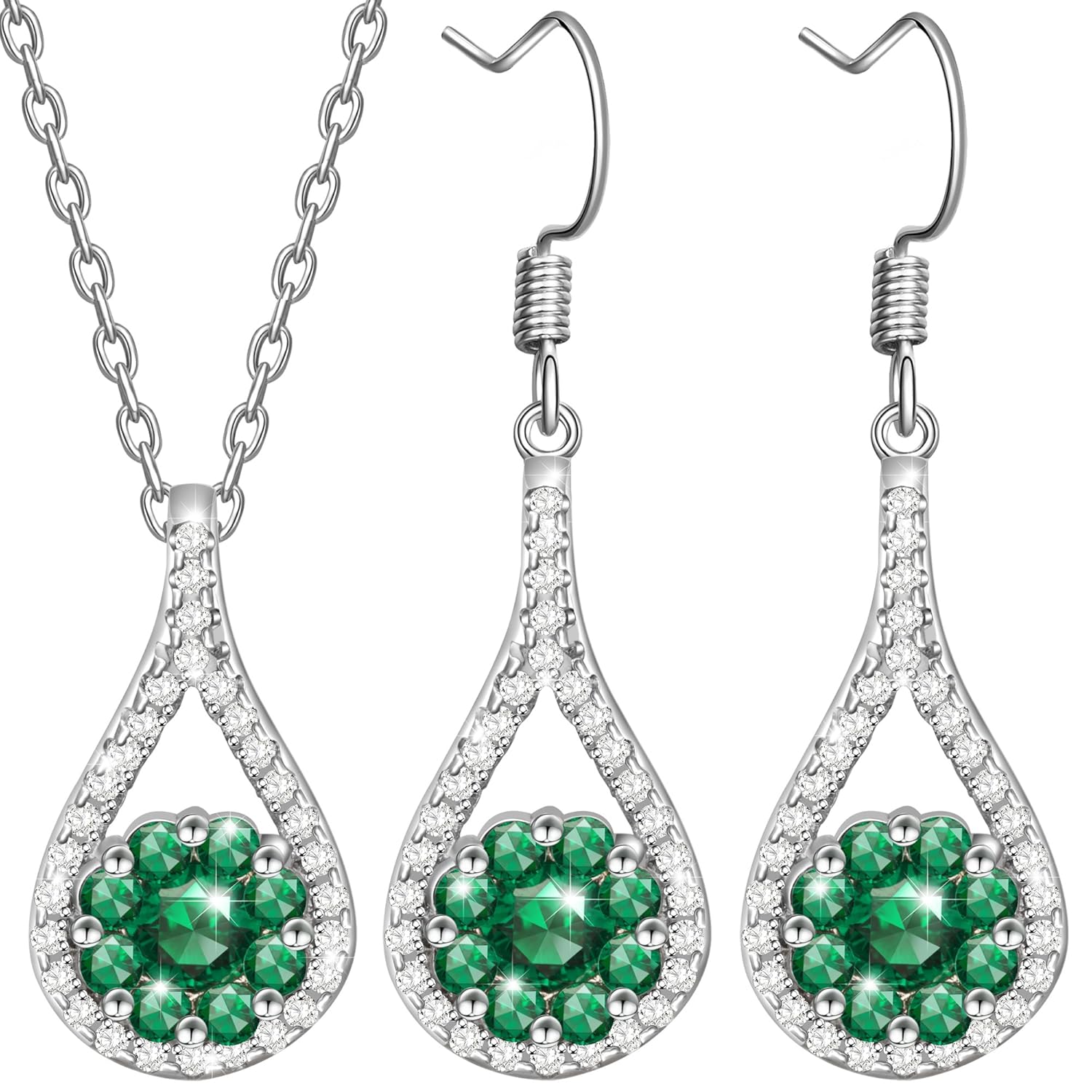 Dawanza Regalos Navidad Juego de Joyo para Mujeres Oro Plateado Zirconia Cúbica