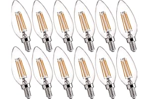 FLSNT B11 E12 LED Candelabra Bulbs 60W Equivalent, Dimmable LED Candle Light Bulbs, 2700K Soft White (Warm Light), Pack of 12
