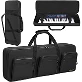 LASUK 49 Key Keyboard Case (Size: 34.6"x4.5"x13.8"), Portable Keyboard Piano Waterproof 600D Oxford Cloth with Adjustable Straps, Key Keyboard Gig Bag Case