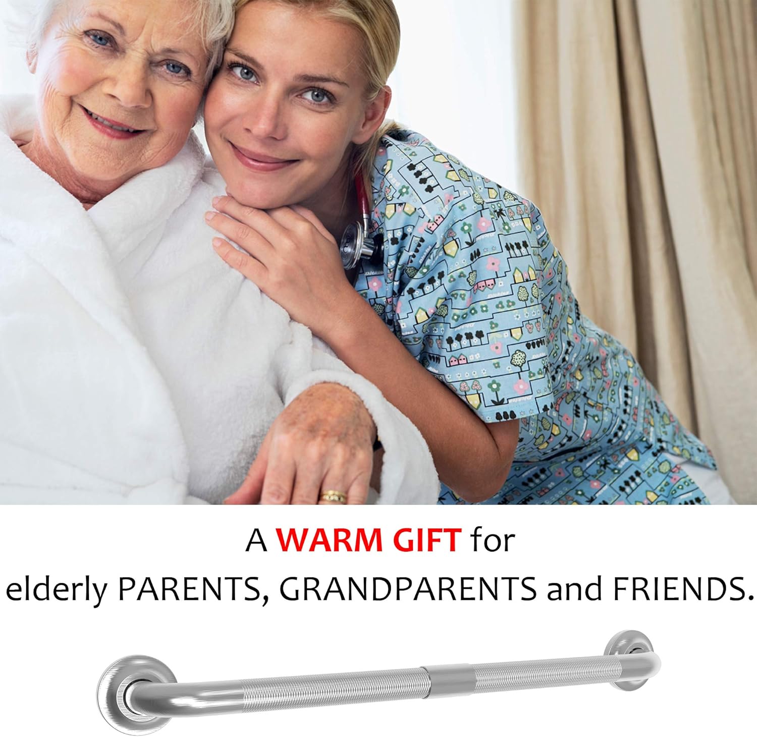AmeriLuck Stainless Steel Bath Grab Bar, ADA 500lbs Loading Capacity, Brushed Nickel, 12in | 2 Pack: Health & Personal Care