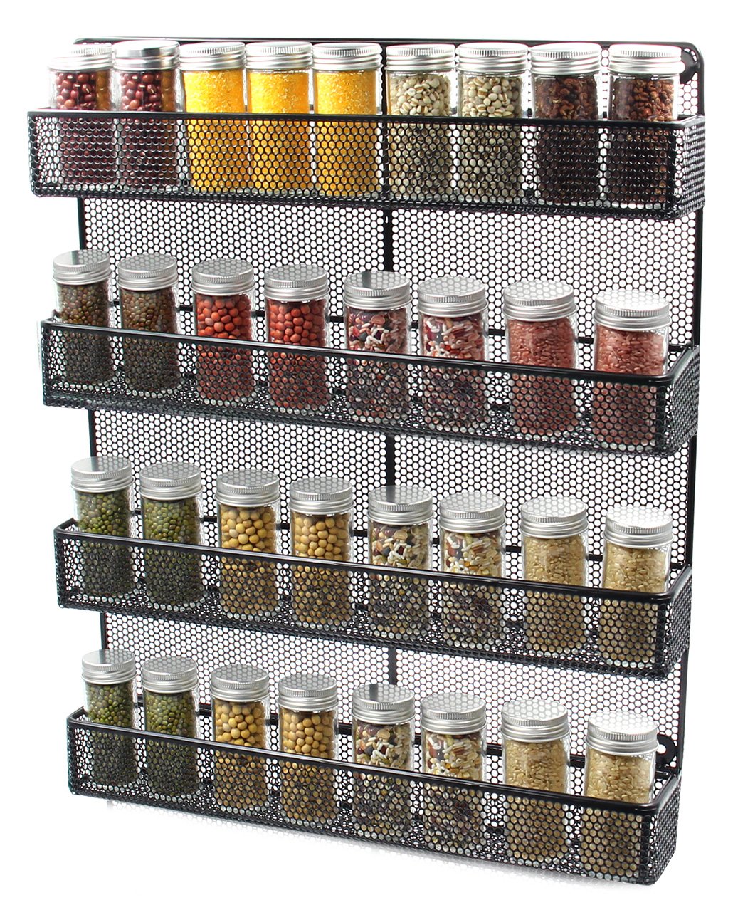 ESYLIFE 4 Tier Large Wall Mounted Wire Spice Rack Organizer, Black eBay