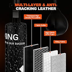 Punching Bag with Stand 5 in 1 Adjustable Height