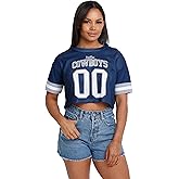 FOCO NFL Womens NFL Ladies Fashion Gameday Jersey Mesh Crop Top Shirt