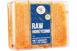 Great Bazaar All natural Raw Honeycomb 100% Honey Pure Turkish Raw Honey Comb - Honey Combs Raw Edible - Honey With Honeycomb 400g (14.10oz)