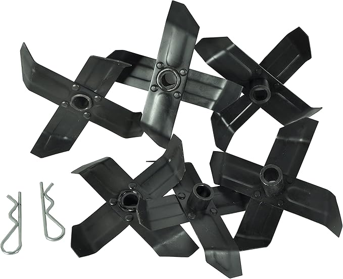 BMC Garden Tiller Set of 6 Spare/Replacement Cultivator Blades/Tines