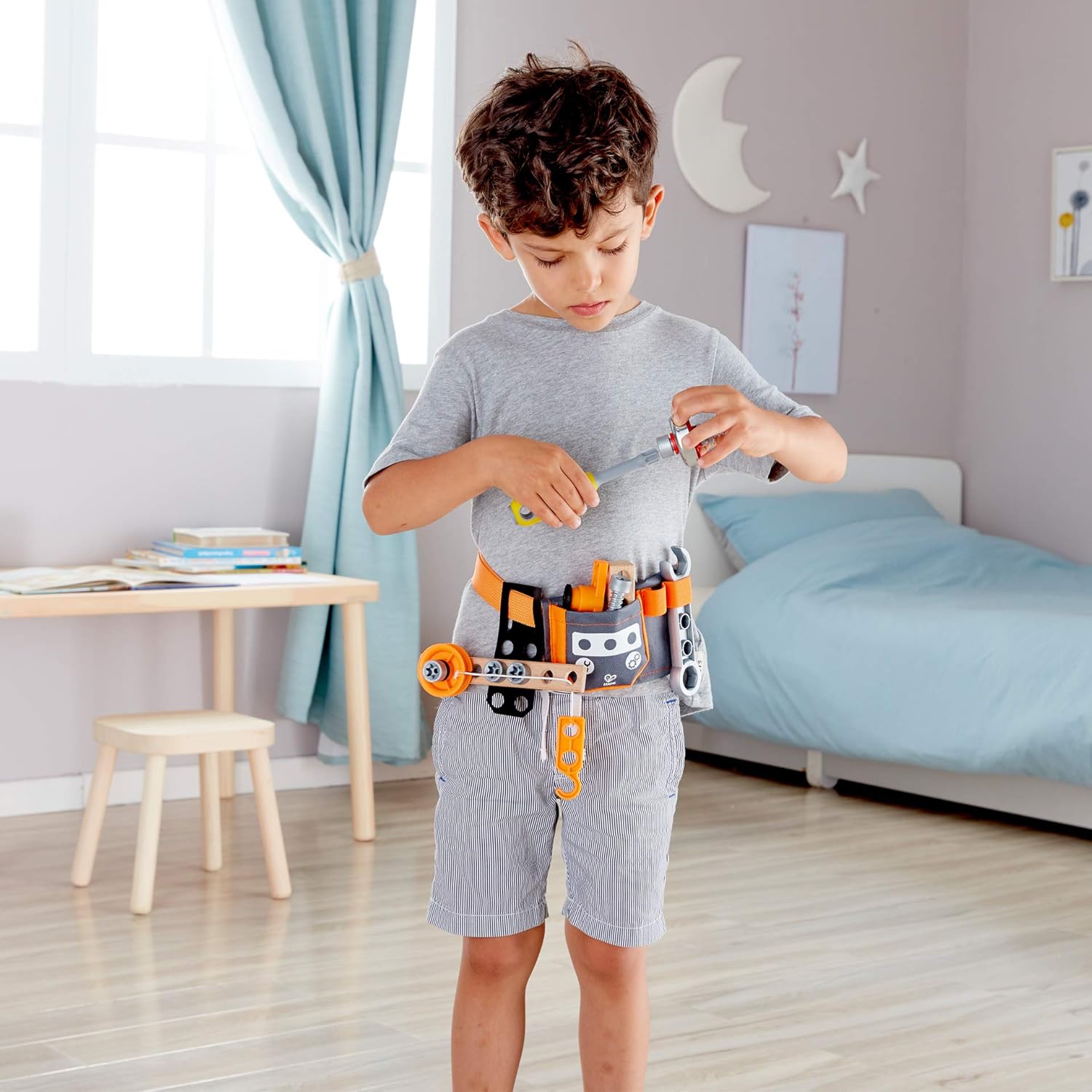 Hape Junior Inventor Scientific Tool Belt - Build on the Belt - Includes 3 Experiments, No Color, L: -, W: -, H: - Image 4