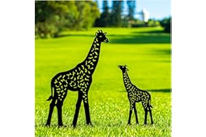 SRDJXY Giraffe Metal Decorative Garden Stakes Giraffe Gifts for Women Men Mom Birthday Gifts Silhouette Statues for Garden Decor, Yard Art, Patio, Outside, Lawn Ornaments, Outdoor Decorations