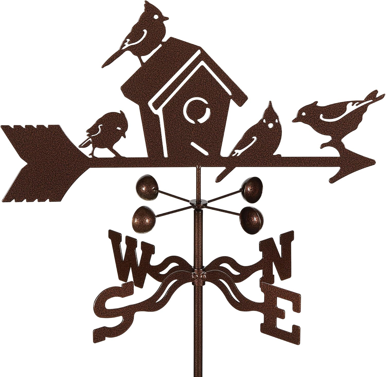 Weathervanes - EZ Vane Steel Birdhouse Weathervane 80” Height, Includes Metal Garden Mount, Wind Cups & Brackets | Hand-Crafted and Family-Owned, Made in The USA with Triple Powder Coating, Limited