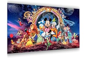 Meothan 5D Cartoon Diamond Art Kits for Adults, DIY Cartoon Princess Diamond Painting Kits for Adults Beginner Kids, Full Drill Diamond Art Crafts Home Wall Decor Gift 27.6’'x15.8''