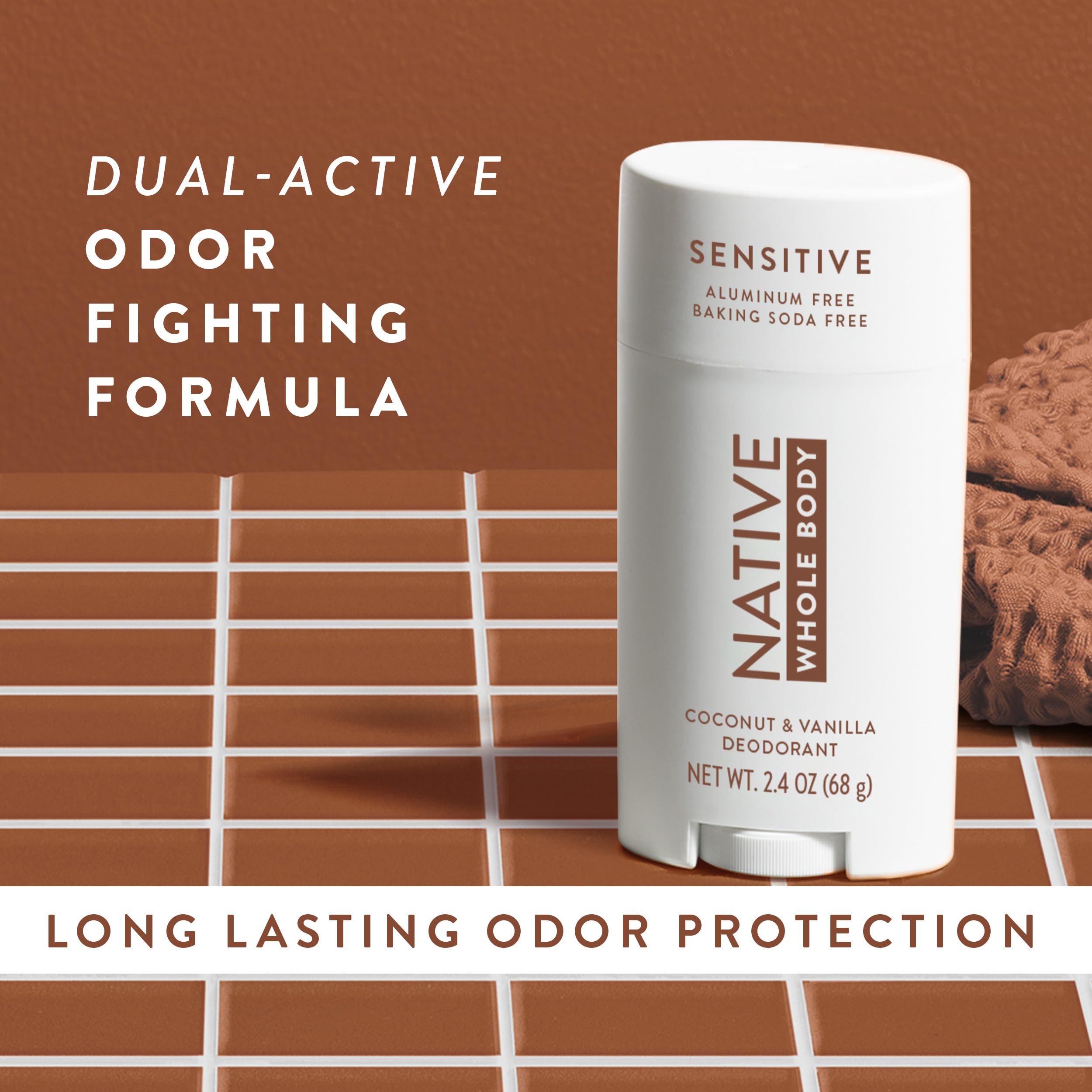 Native Whole Body Deodorant Stick Contains Naturally Derived Ingredients, Deodorant for Men and Women | 72 Hour Odor Protection, Aluminum Free with Coconut Oil and Shea Butter | Coconut & Vanilla
