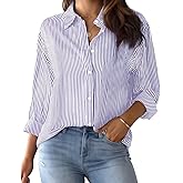 LOMON Button Down Shirt for Women Spring Summer Tops Long Sleeve Business Dressy Casual Blouses Collared Work Outfits Clothes