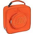 LEGO Orange Brick Lunch Box, Durable and Insulated, with Zipper Pocket and Mesh Lining, for Kids and Adults