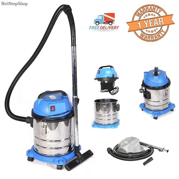 Wet and Dry Vacuum Cleaner with Blower 20ltr 1400w 230v STAINLESS STEEL