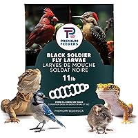 11lb - Dried Black Soldier Fly Larvae by Premium Feeders – Dried mealworms Alternative – Treats for Chicken, Hens, Duck, Bird