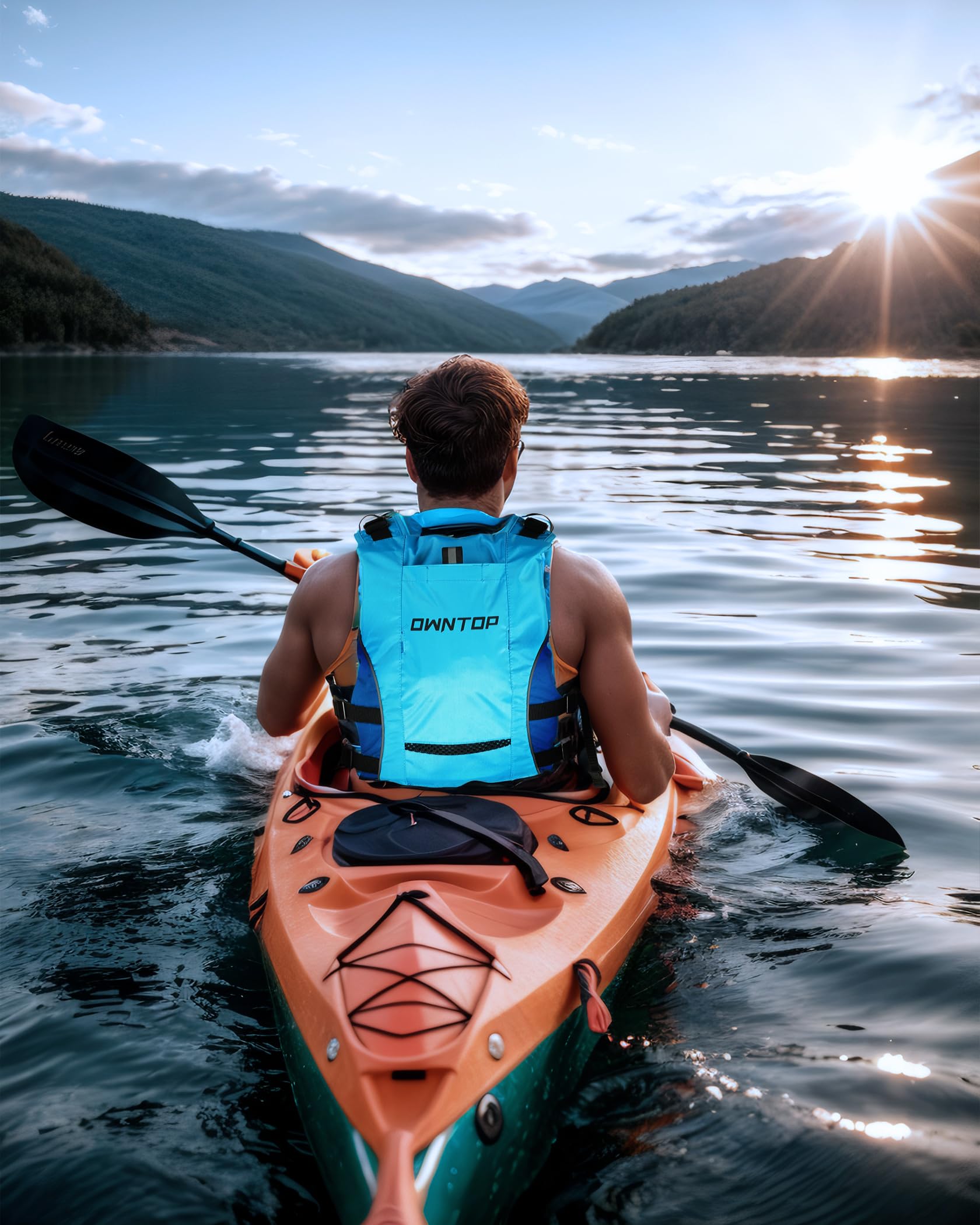 Owntop Swim Vest Adult, Lightweight Kayak Swim Jacket, Hydration Pocket for Swimming, Boating, Fishing, Water Sports (Blue, XL/XXL) - view 7