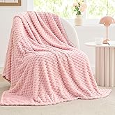 BEDELITE Valentine Day Fleece Blanket - 3D Jacquard Decorative Pink Throw Blankets for Women's Couch & Bed, Soft and Cozy Warm Plush Fluffy Blanket, Cute Birthday Gift for Women, 50x70 Inches