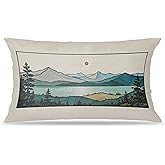 FITIE Lake Landscape Nature Pillow Covers 12x20 Double-Sided, Mountain Forest Lake Decorative Lumbar Throw Pillow Covers for Couch, Nature Room Decor, Natural Home Decor, Lake Decor