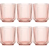 Abode Homewares Mesa Acrylic Double Old Fashioned Drinkware, Indoor/Outdoor, Pink, 15-Oz., Set of 6