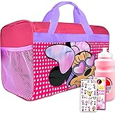 Disney Minnie Mouse Duffle Bag for Girls, Kids Set - Bundle Carry On Travel Luggage, Stickers, Water Bottle, More | Minnie Mouse Gym and Sports Bag