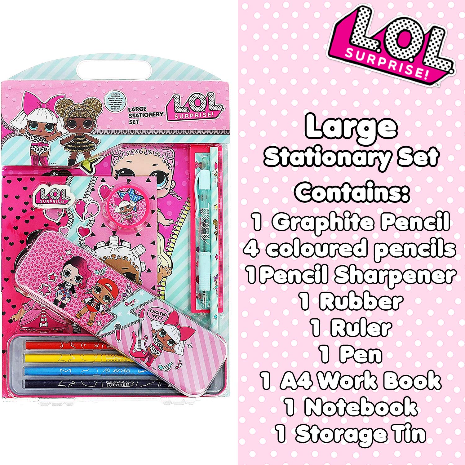 LOL Surprise! Large Stationery Kit for Girls LOL Dolls Series 1 Limited Edition School Set for Girl