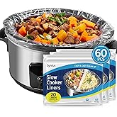 Syntus Crock Pot Liners, 60 Count 13" x 21" Large Size Slow Cooker Liners Fits 3-8 Quart Pots, Disposable Cooking Bags Suitable for Oval & Round & Retangular Crock Pot