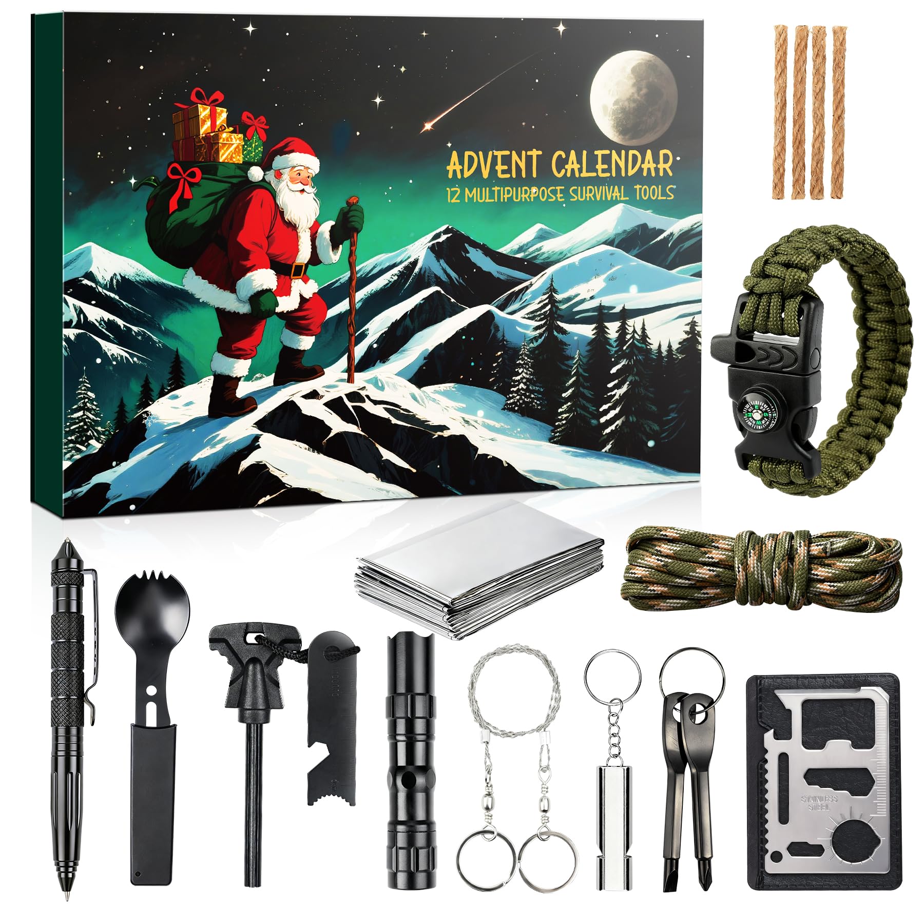 Photo 1 of * factory sealed *
Survival Kit Advent Calendar 2025-12 Days Christmas Countdown Calendar for Teenagers and Adults, Suitable for Outdoor Camping, Hiking, and Adventure