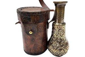 COLLECTIBLESBUY Handmade Royal Pirates Handicraft Dollond London 6 inches Antique Handheld Telescope with Leather Case Marine Nautical Spyglass Outdoor Activities Home Decor
