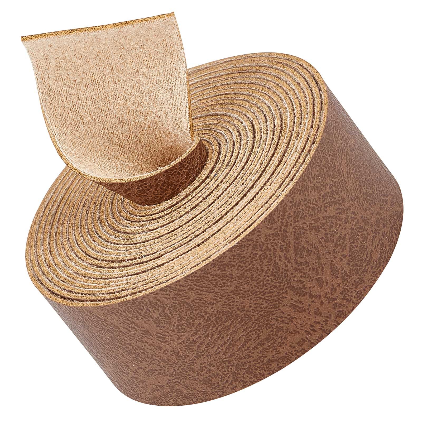 GORGECRAFT 1" Wide Matte Faux Grain Buffalo Leather Strap Roll 79" Long Camel Leather Belt Strip Single Sided Leather Stripper 1.2mm Thick Leather Supplies Cord For Belts Crafts Bracelets Necklace