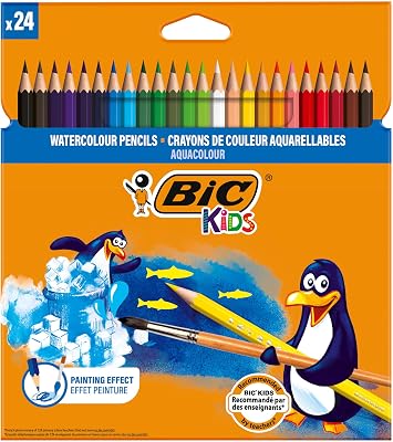Aquacouleur, Regresso às Aulas, Lápis de aguarela Efeito de Tinta, Pack de 24 Unidades