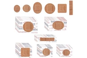 120pcs Small Circle Bandages, 6 Sizes Flexible Fabric Spot Adhesive Breathable Bandages Includes Oval Round & Square Strip Wo