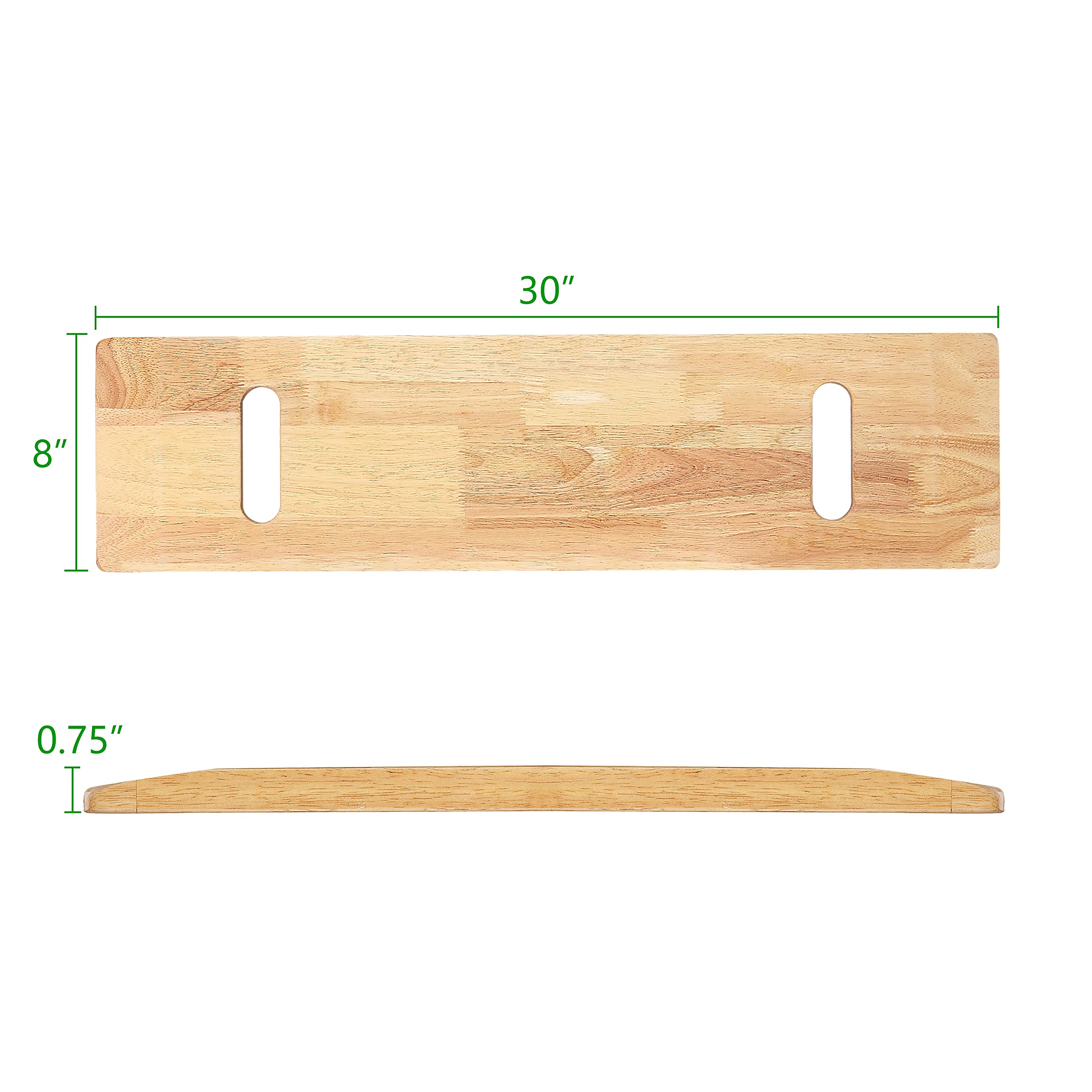 Wooden Transfer Board,Made of Heavy-Duty Hardwood for Transferring Disabled Patient,Elderly,Seniors Between Wheelchair,Bed,Commode,or Chair,30