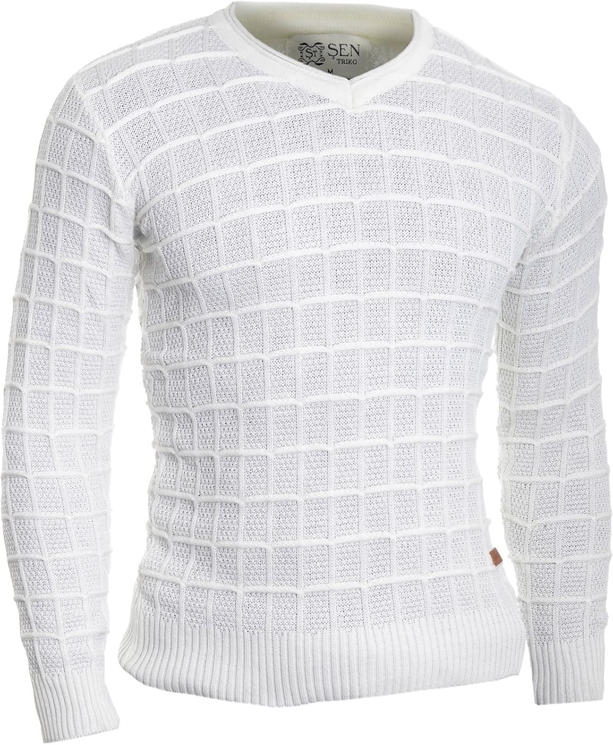 D&R Fashion Men's Wool Jumper Medium Knit Smart Long Sleeve Sweater