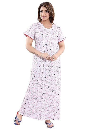 Women's Maxi Length Cotton Feeding/Nursing Nighty