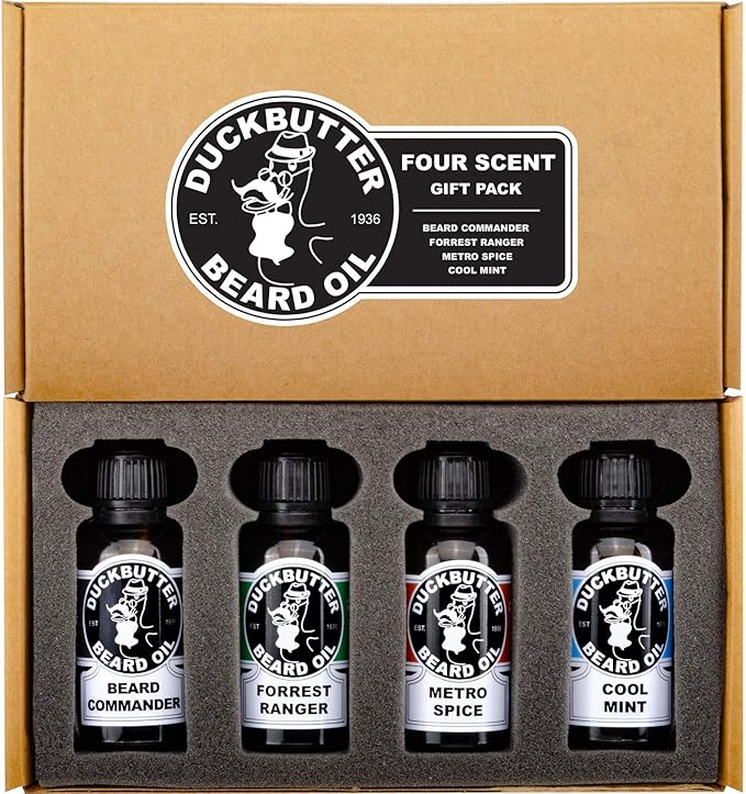 DUCKBUTTER Duck Butter Beard Oil Natural & Organic 4Pack Boxed Gift
