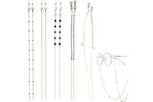 AkNebriax 5 Pcs Eyeglass Chain,Beaded Glasses Chain for Women Men,Stylish Crystal,Around Neck Sunglasses Chain Cords