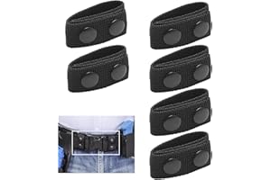 Yenblow 6 Pack Duty Belt Keepers, Security Belt Clips with Double Snaps for 2 1/4" Wide Nylon Belt Holder Retainer Police Equipment Tactical Accessories (Black)