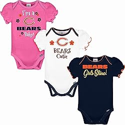 Gerber Baby Girl's NFL 3 Pack Short Sleeve Onesie