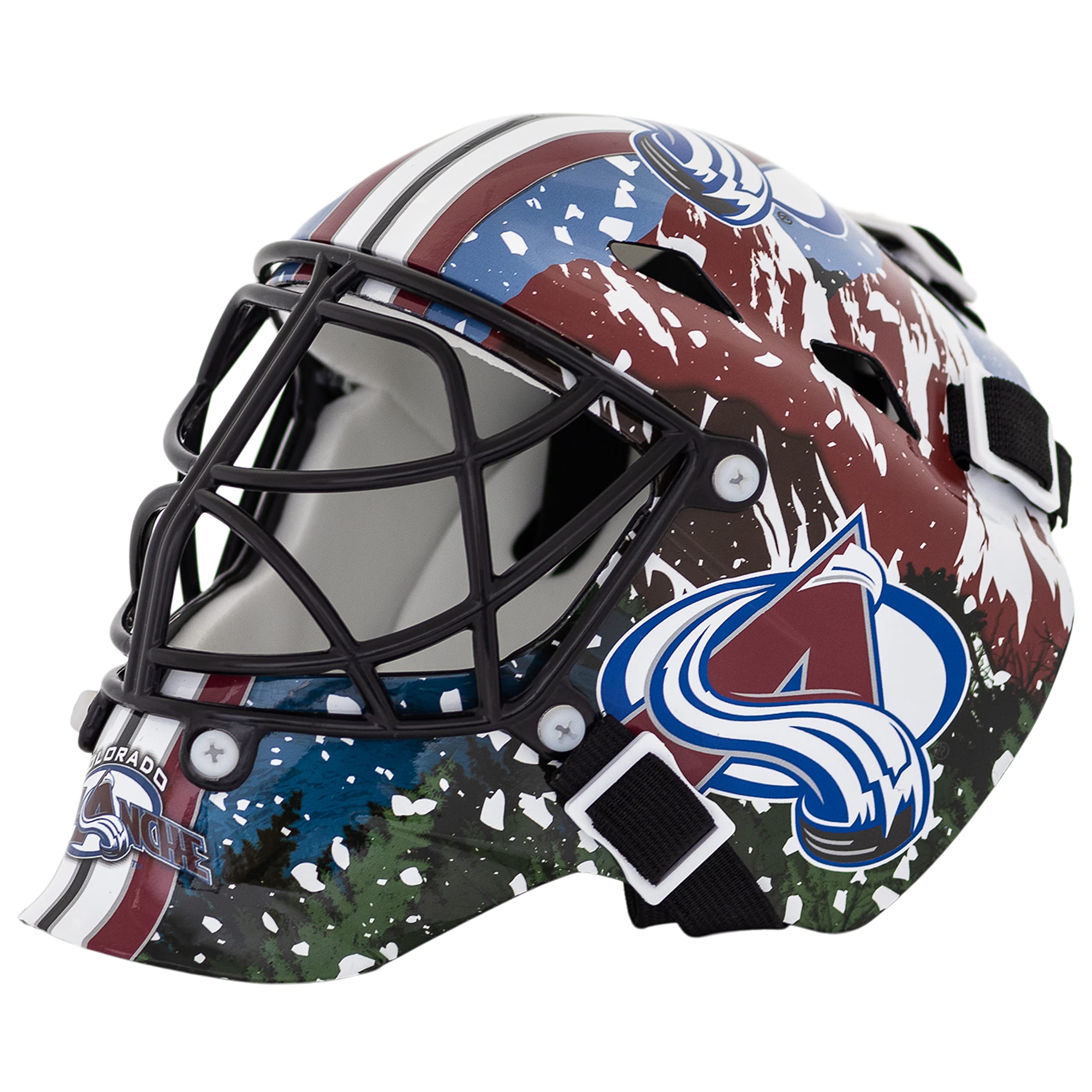 Franklin Sports NHL Colorado Avalanche Mini Hockey Goalie Mask with Case - Collectible Goalie Mask with Official NHL Logos and Colors