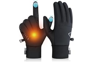 Benirap Winter Gloves for Men Women, Warm Touchscreen Winter Gloves Windproof Non-Slip for Cold Weather Running Cycling Black
