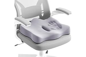 Ruizman Seat Cushions for Office Chairs - Memory Foam Car Seat Cushion with Portable Travel Storage Bag, Coccyx Cushion for Tailbone Pain, 17.7 x 16 Inches (Purple)