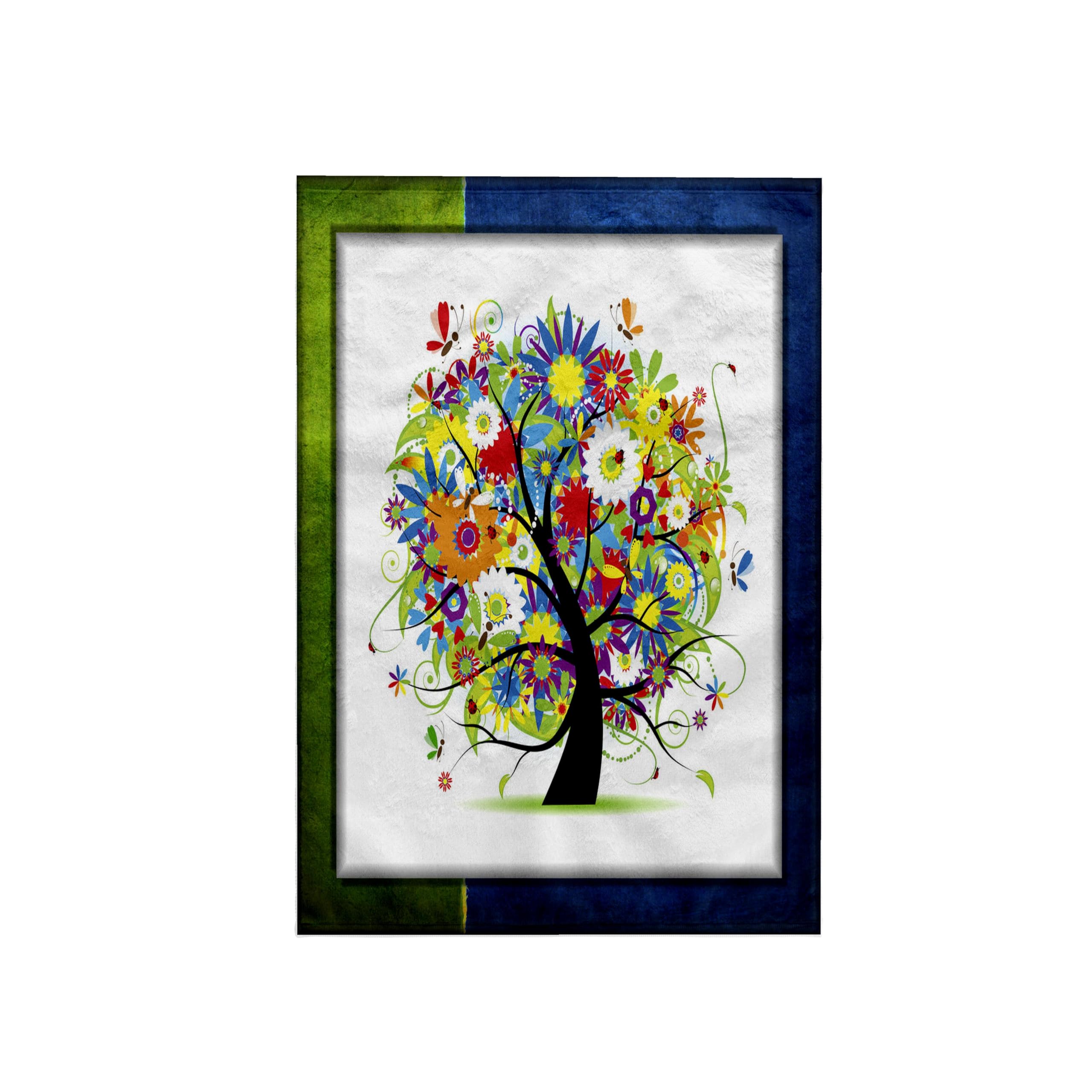 3dRose "Bright Floral Tree Towel, White, 15 x 22-Inch