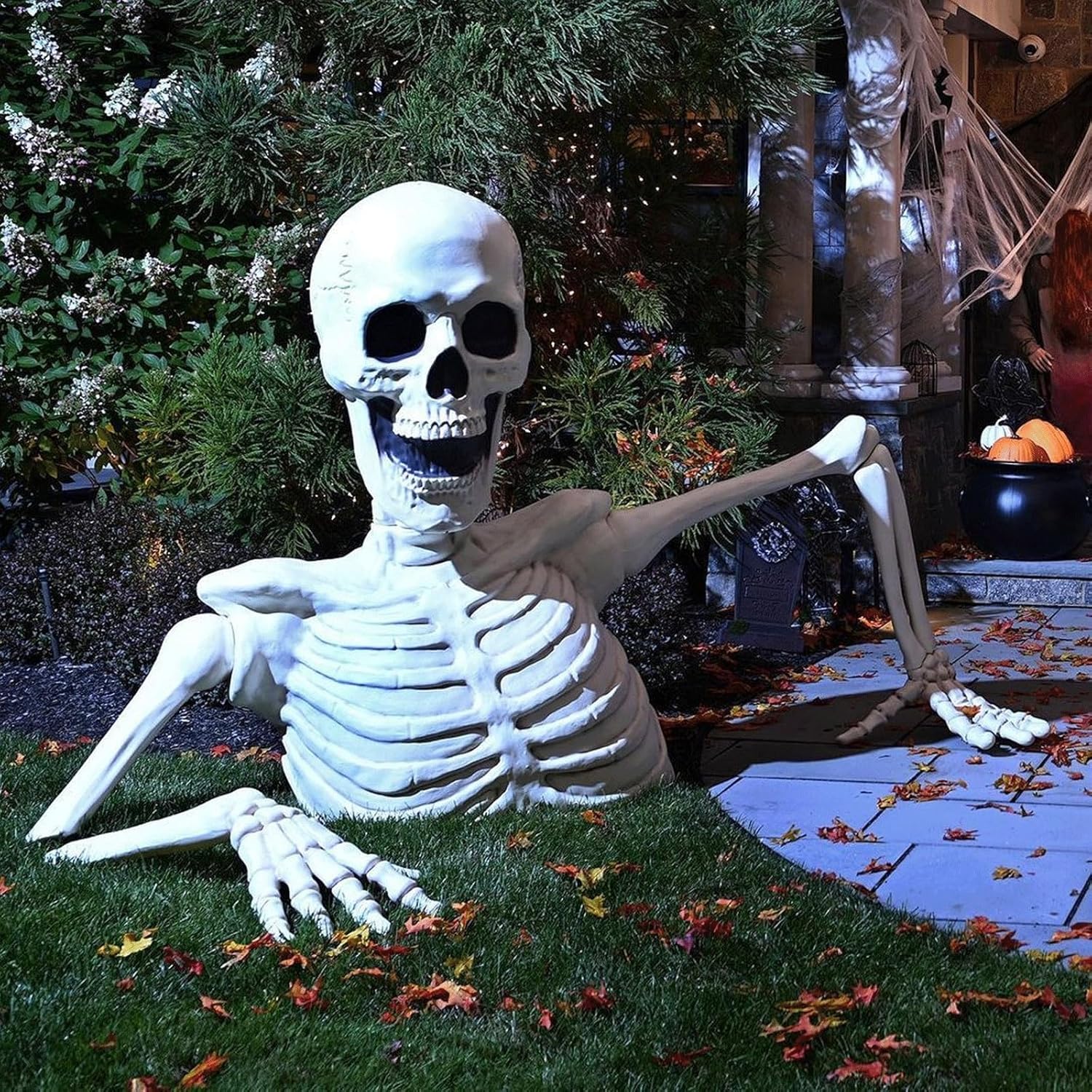 Decorative Garden Stakes - Giant Skeleton Groundbreaker, Skeleton Stakes Halloween Decorations, Realistic Yard Lawn Garden Stakes for Halloween Yard Outdoor Decorations (Color : 1pcs)