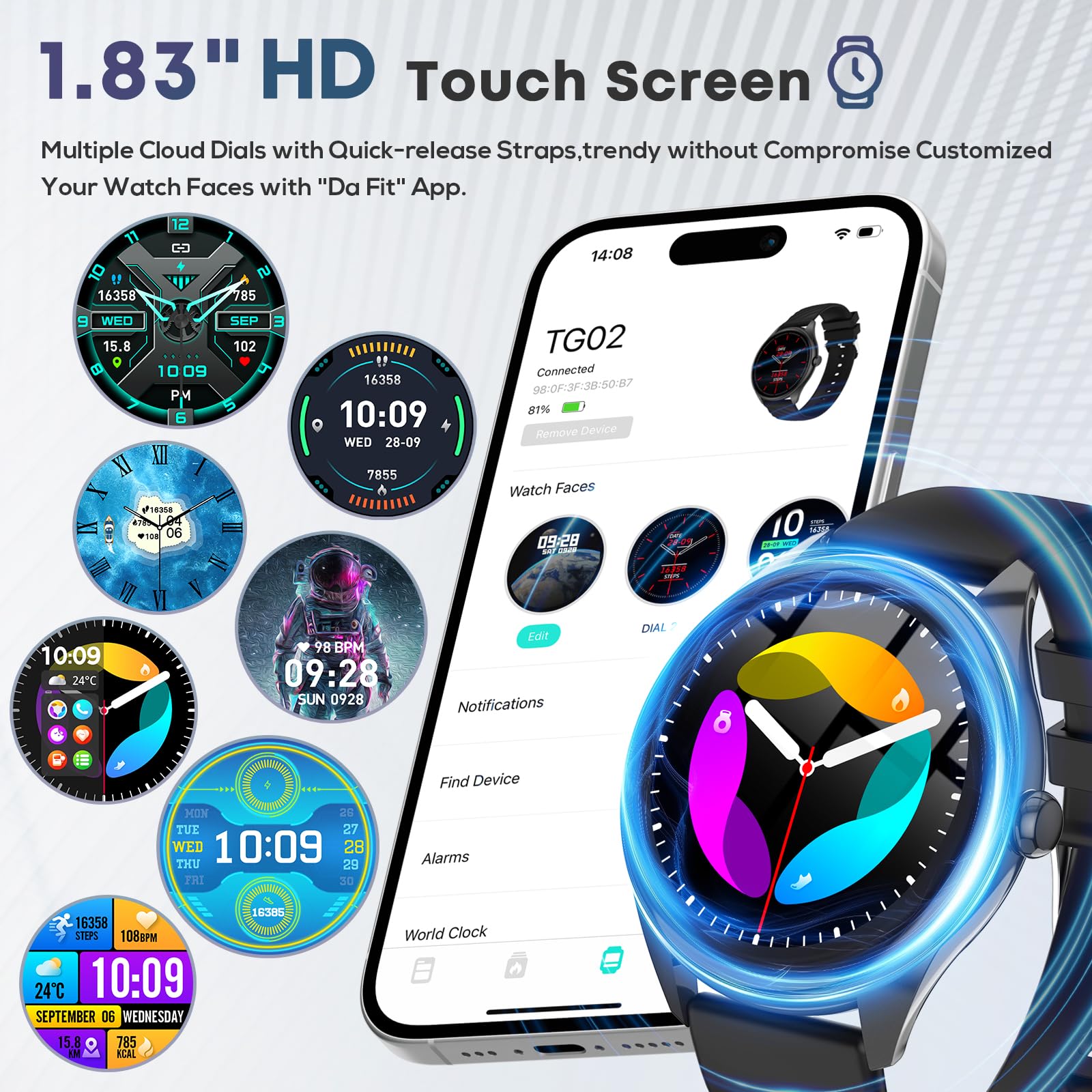 Smart Watches for Women Men, 1.39