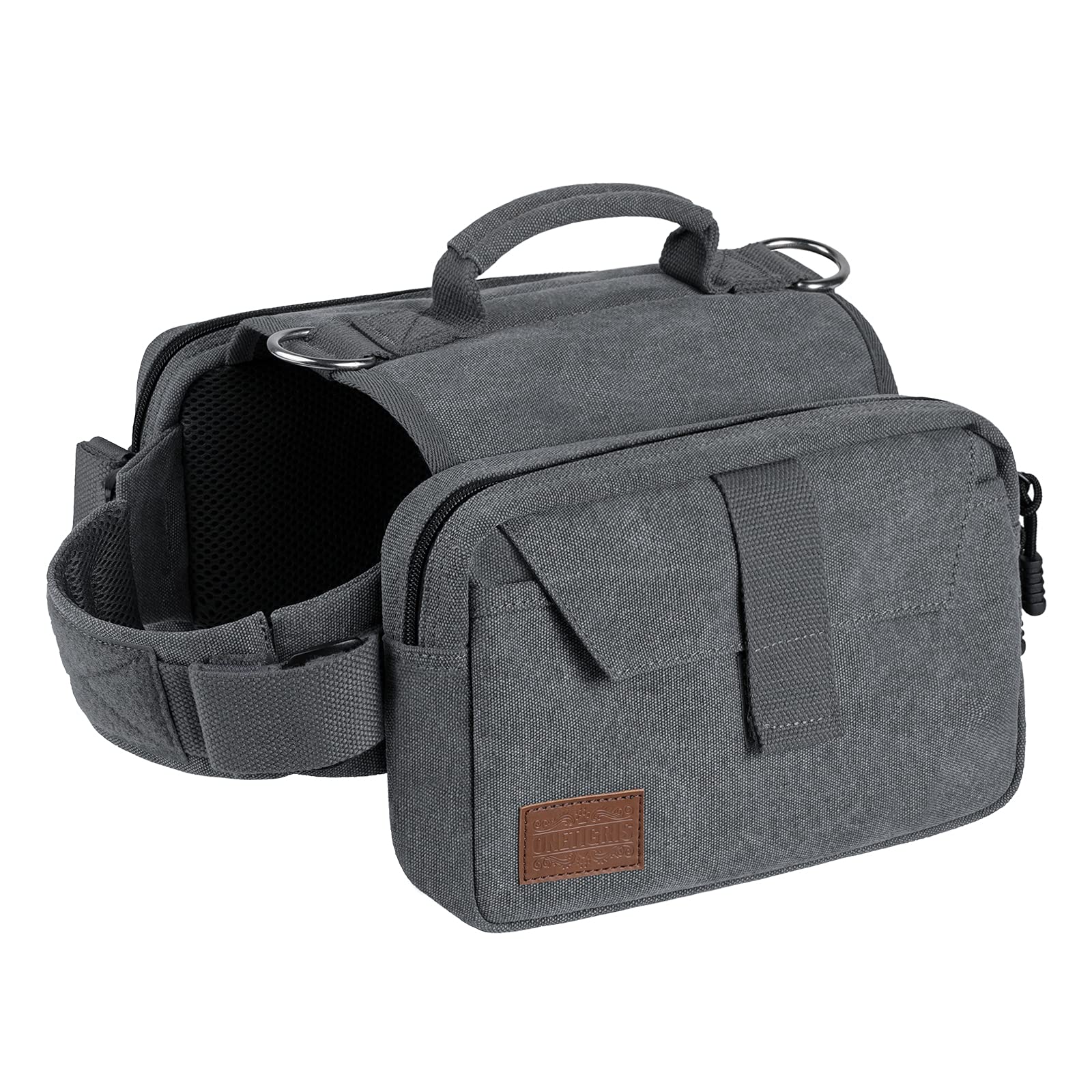 OneTigris Dog Pack for Hiking Camping Travelling,Dog Backpack for Hiking Nylon Dog Harness Backpack with Side Pockets for Medium and Small Dogs