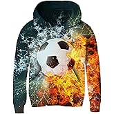 Idgreatim Kids 3D Graphic Pullover Hoodies Warm Thick Hooded Sweatshirt for Boys Girls 6-16 Years
