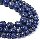 Yochus 60pcs Lapis Lazuli Beads,6mm Healing Power Natural Stone Round Loose Beads for Jewelry Making Earring Necklace DIY Crafts