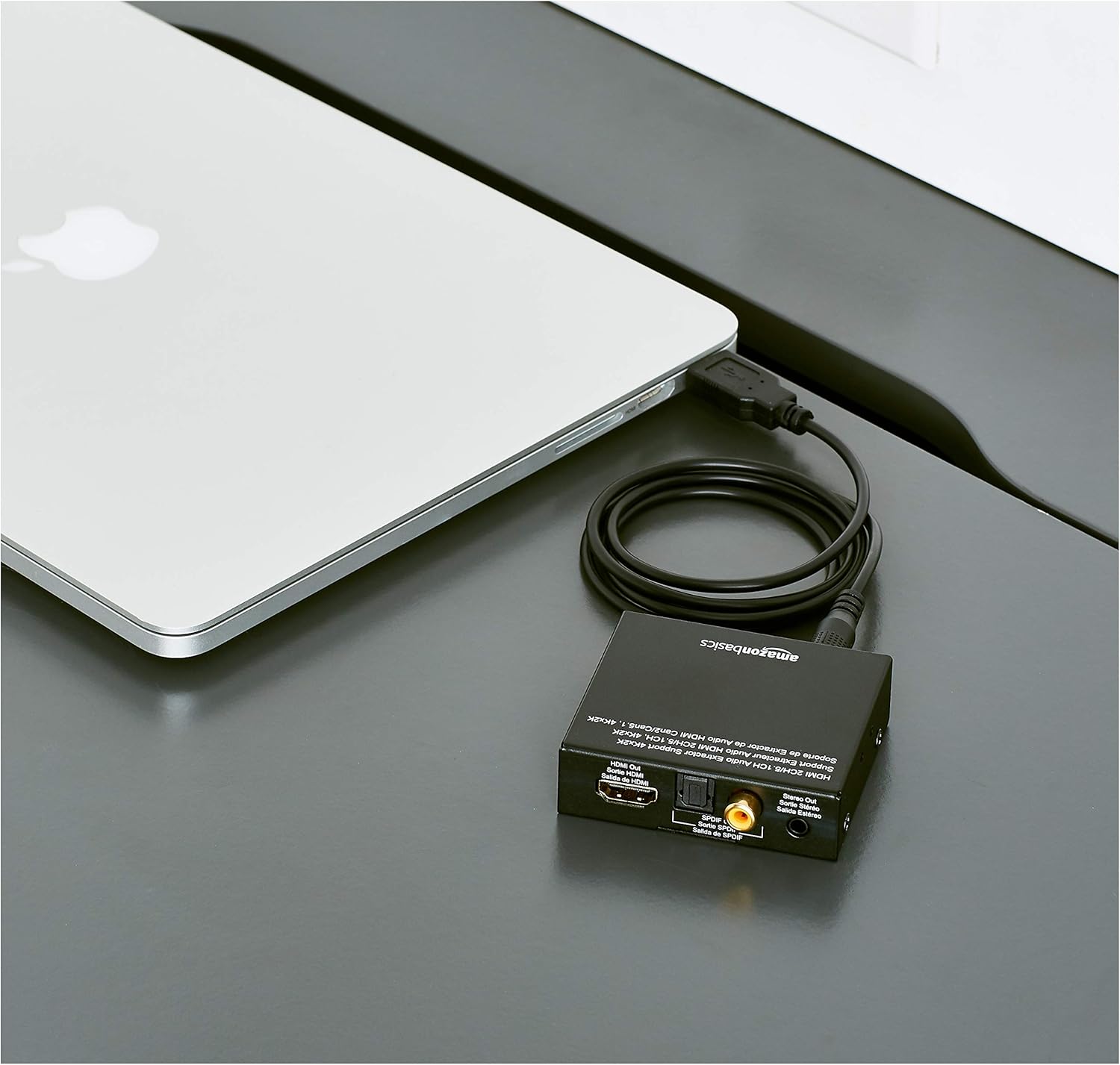 Basics 4K HDMI to HDMI and Audio (RCA Stereo or Spdif) Extractor Converter (Supports Apple TV, Fire TV and Blue-Ray Players): Electronics